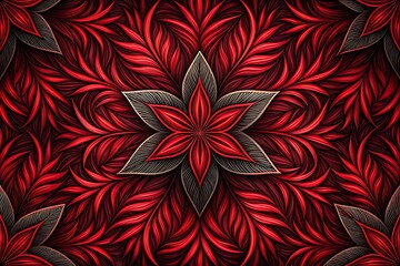 Intricate red floral mandala with layered petal patterns creating a mesmerizing and decorative background for luxury artistic and spiritual themed digital artworks