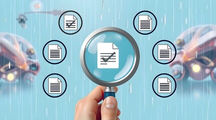 Fantastical Audit Concept – Magnifying Glass & Document Icons