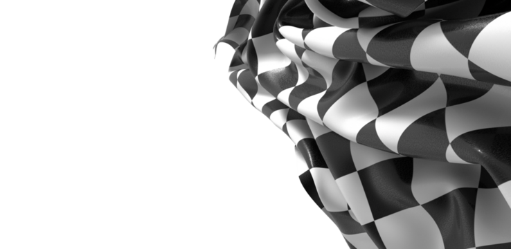 The checkered flag waves signaling victory