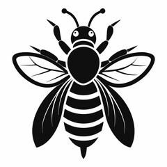 Bee vector silhouette black design white background