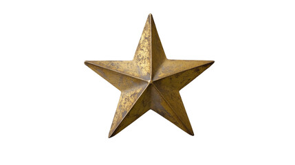Obraz premium Golden five-pointed star with transparent background representing achievement and excellence