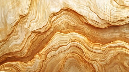 Abstract Golden Wood Texture Background, Swirls and Waves Pattern