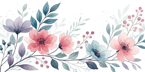 Minimalist watercolor flower background