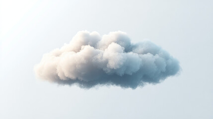White cloud, weather meteo icon realistic vector illustration. Fluffy cumulus cloud, isolated on transparent background. Realistic element for weather forecast