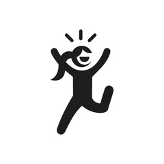 Happy Girl Jumping Icon
