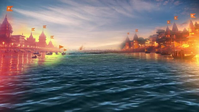 indian iver kumbh fastival, chhatt pooja , temple,  indian background, ganga, yamuna