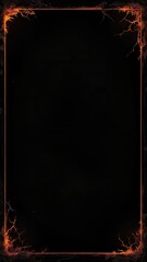 Dark Gothic Frame with Glowing Orange Border - Perfect for Halloween Posters, Horror Movie Backgrounds, and Spooky Event Invitations