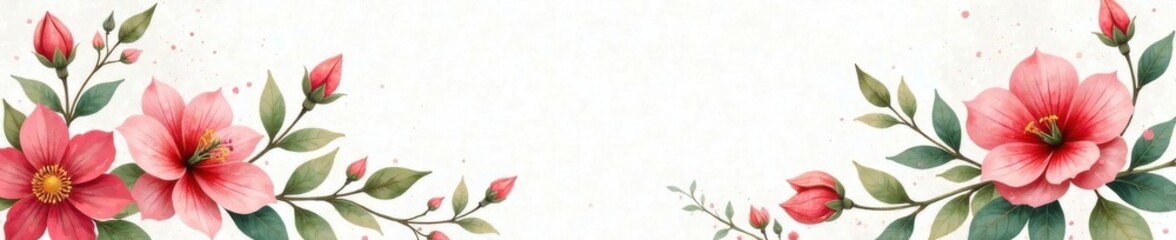 Vector Watercolor Blooms and Leaves for Nursery, design, nursery, vector