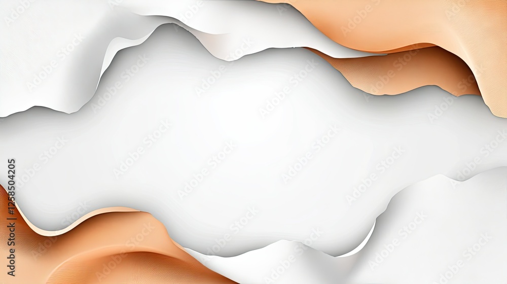 Poster background design with textured layers of orange and white in an abstract composition suitable for m