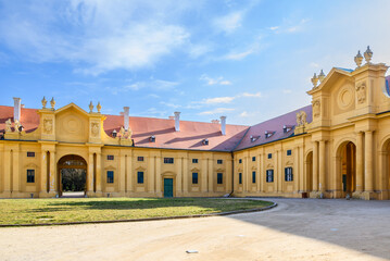 Fototapeta premium Lednice Castle complex, UNESCO World Heritage site in the South Moravia region in Lednice, Czech Republic