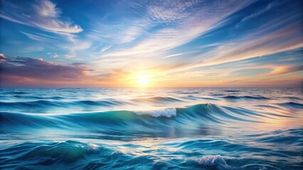 Fototapeta premium Serene Ocean Waves at Sunset A Stunning View of Nature's Beauty
