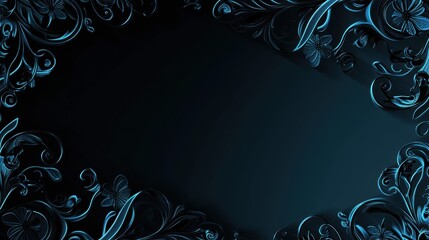 Mysterious Blue background with intricate details, ideal for design and banner templates. Featuring a dark theme with complex minimalist motifs and captivating, enigmatic backdrop.