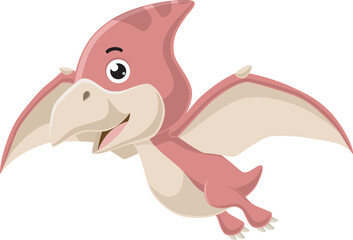 Cartoon little pterodactyl on white background © dreamblack46