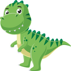 Baby tyrannosaurus cartoon on white background