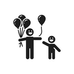 Fototapeta premium Happy Children Balloons Icon