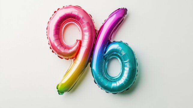 Colorful inflatable balloon percent symbol for party and celebration decor
