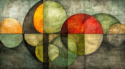 Abstract Geometric Circles Design with Soft Colors