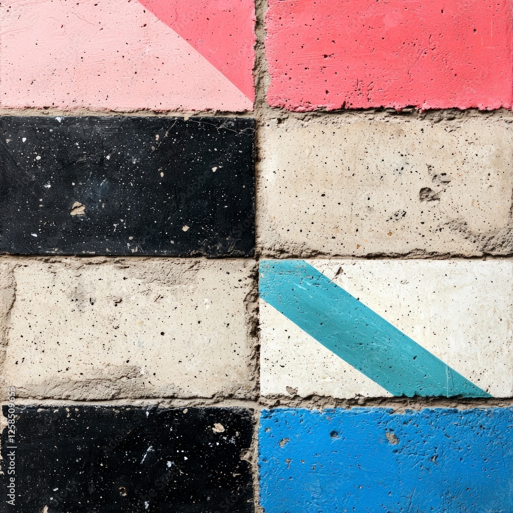 Poster geometric colorful tiles pattern texture background