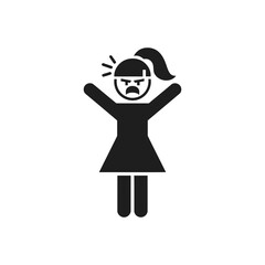 Female Rage Display Action Icon