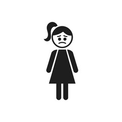 Sad Female Expression Emotion Icon