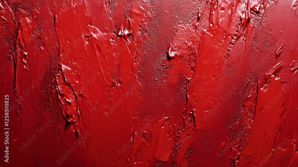 Poster rich crimson texture: abstract red paint background with bold strokes and vibrant color