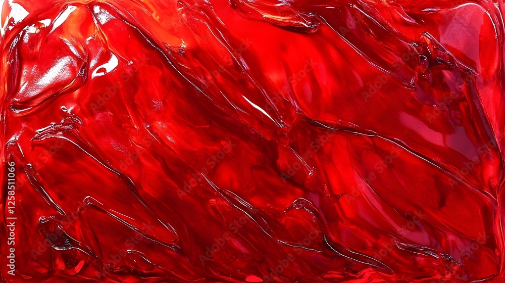 Fototapete Abstract red glossy background with fluid texture and shimmering surface, ideal for modern design projects.