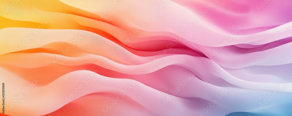 Poster flowing abstract gradient waves of color