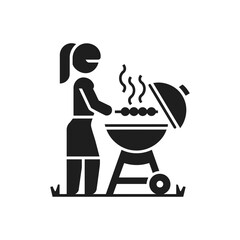 Outdoor Barbecue Cooking Activity Icon
