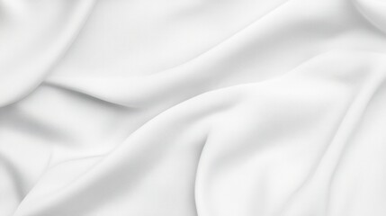 Fototapeta premium Soft, elegant white fabric drapes gracefully, creating a serene and calming atmosphere. Ideal for backgrounds, textiles, or creative projects.