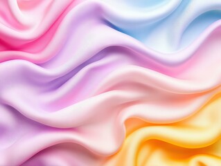 Obraz premium Dreamy Fabric Swirls in Pastel Hues Gradient Texture Creates Smooth Visuals and Ethereal Softness