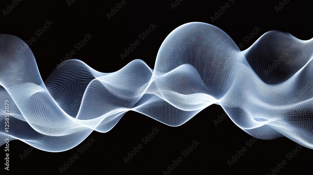 Poster luminous undulating ribbons creating an ethereal flowing rhythm