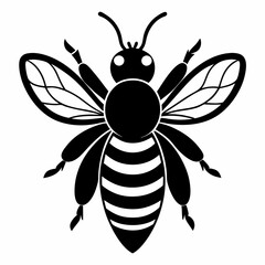 Bee vector silhouette black design white background