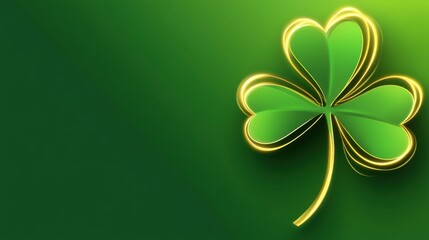 Glowing shamrock design for saint patrick's day celebration and festive background. St. Patricks Day