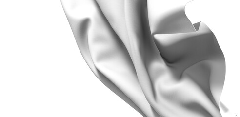 A close-up of a white fabric texture with soft folds and creases. Perfect for design backgrounds or...