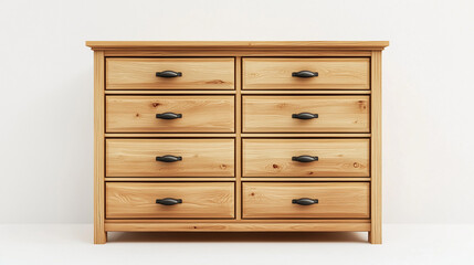 set of 4 wooden dressers on white background