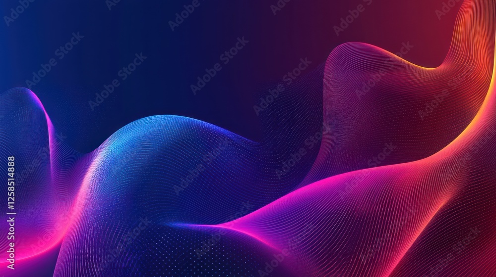 Poster vibrant abstract waves of light blend in a stunning display of color and motion, creating a dynamic 
