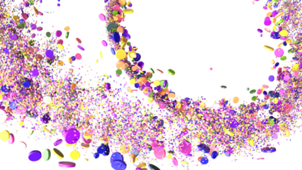  Multicolored confetti on white