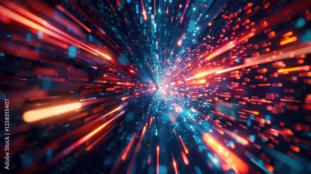 Poster vibrant bursts of light and color create a dynamic visual experience, illustrating the concept of sp