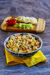 red potato salad with hard boiled eggs