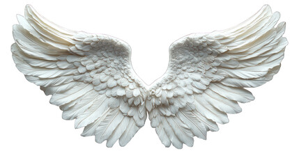 Fototapeta premium white angel wings isolated on white background