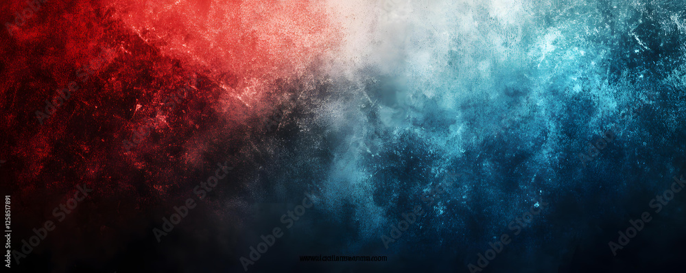 Poster abstract red and blue grunge texture background image with dark center and splashes of color