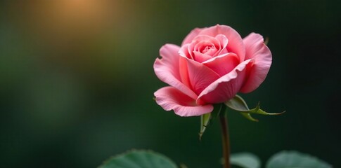 Obraz premium Delicate rose bud unfolding its petals softly, spring, bloom, blossom