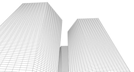 Fototapeta premium modern office buildings concept 3d illustration