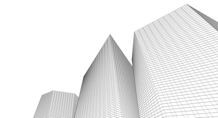Fototapeta premium modern office buildings concept 3d illustration