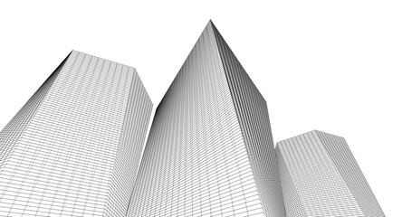 modern office buildings concept 3d illustration