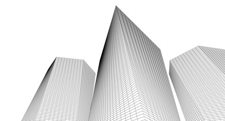 modern office buildings concept 3d illustration