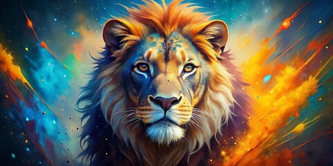 Vibrant Zoo Animal Portraits: Colorful Spray Paint Art