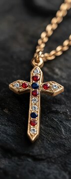 Elegant Gold Cross Pendant Fashion Accessory Art