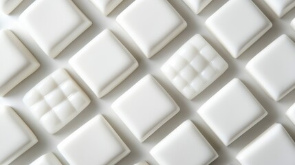 Minimalistic diamond shapes in soft white tile background pattern