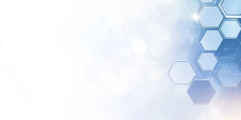 Modern Hexagon Network on Clean White Gradient Backdrop Display